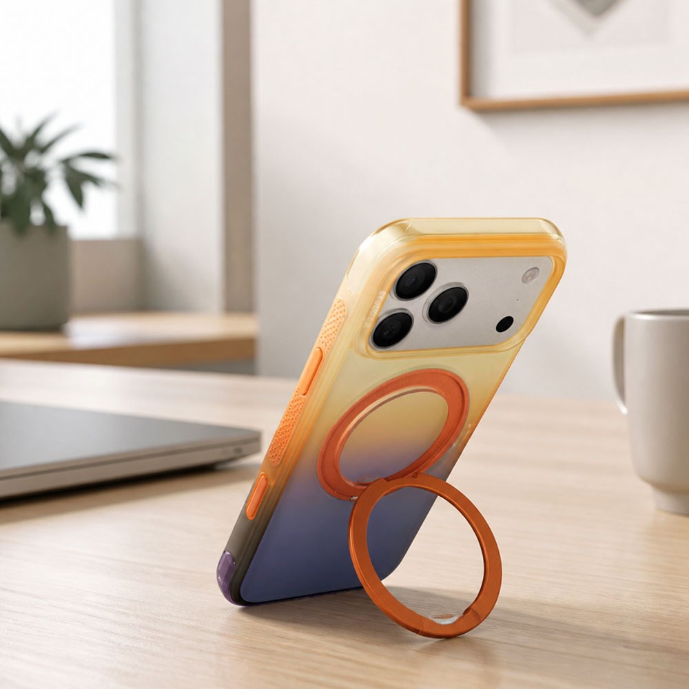 iPhone 18 Pro / 17 Pro TORRAS O3 Air Gradient Deksel - MagSafe Kompatibel - Oransje / Blå