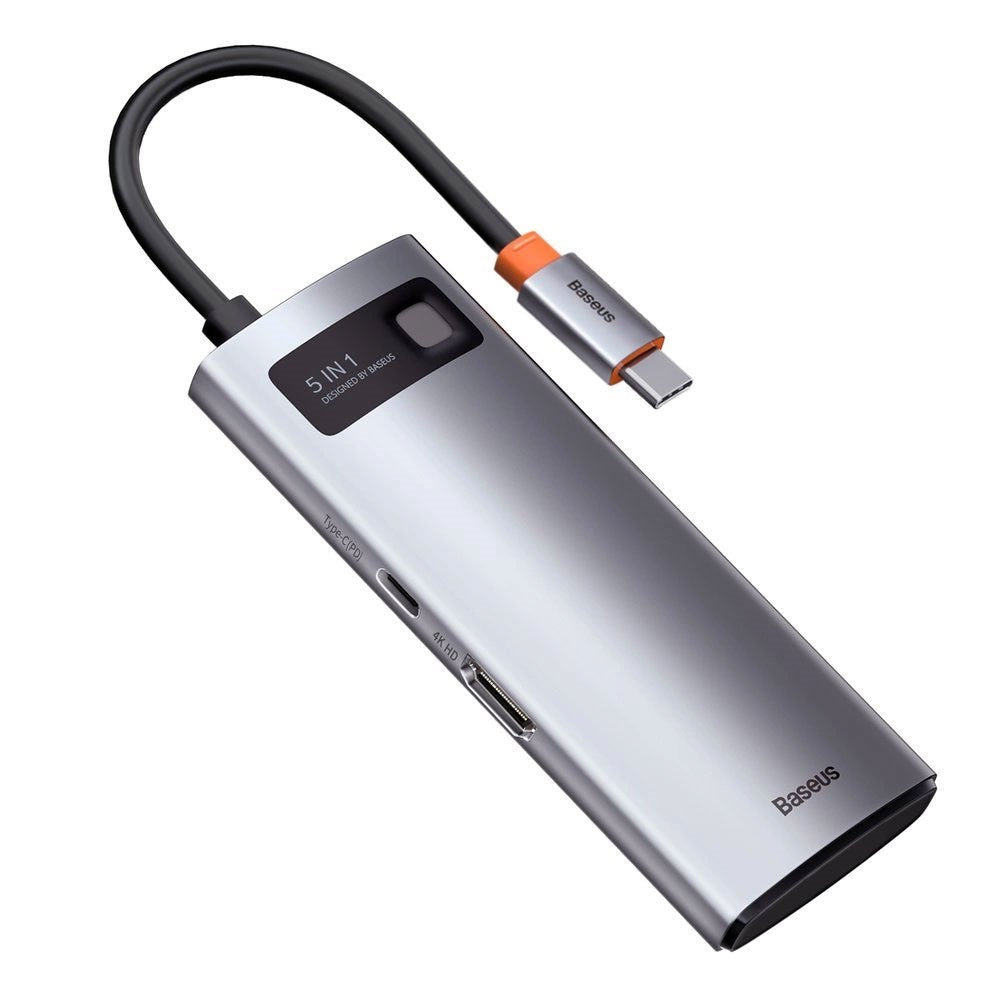 Baseus 7-i-1 USB-C Multiportadapter med 3 x USB-A 1 x USB-C 1 x HDMI - Grå