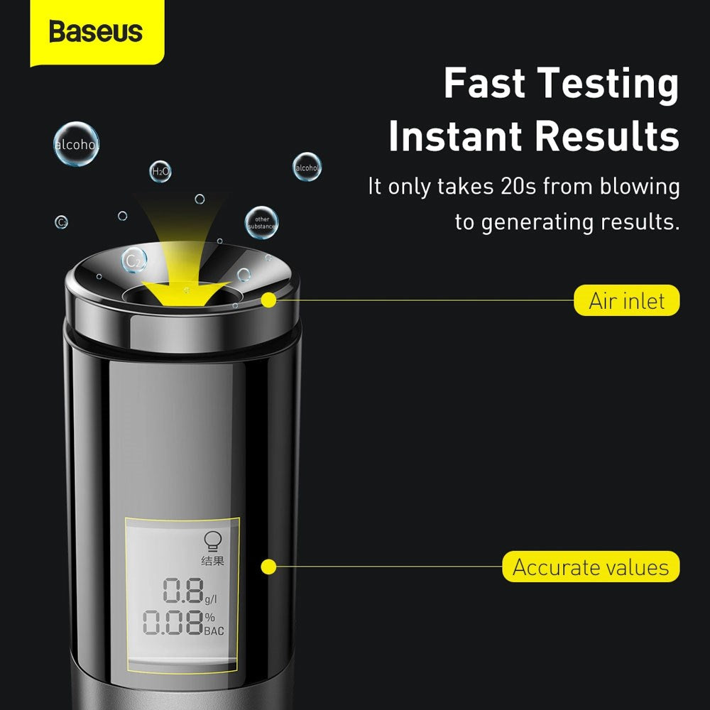 Baseus Oppladbar Alkometer - Svart