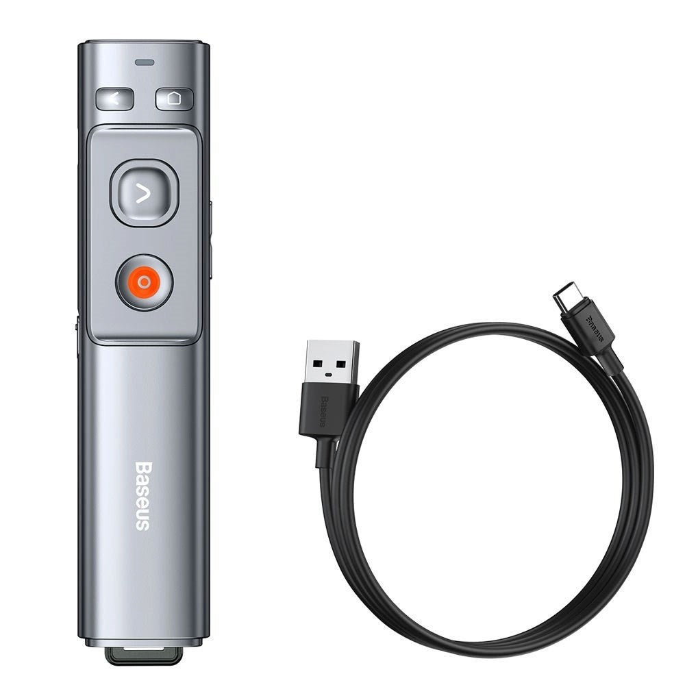 Baseus Oppladbar Laserpeker - USB-C / USB-A - Grå