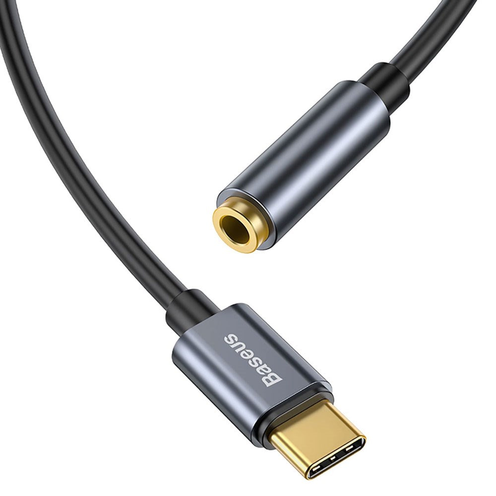 Baseus L54 USB-C til 3.5 mm Mini Jack Audio Adapter - 9 cm - Grå