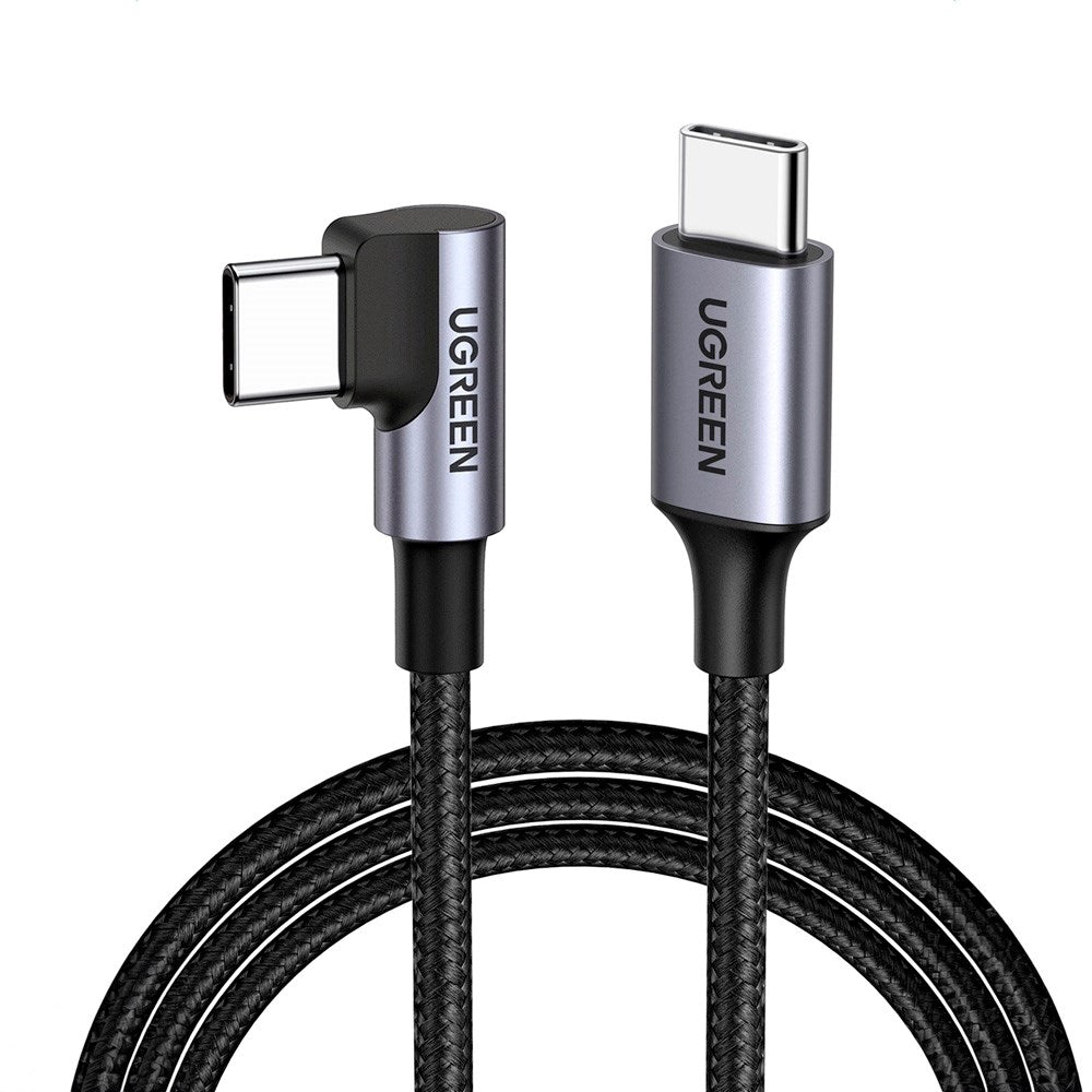 Ugreen US255 Vinklet USB-C til USB-C Kabel - 0.5m - Svart