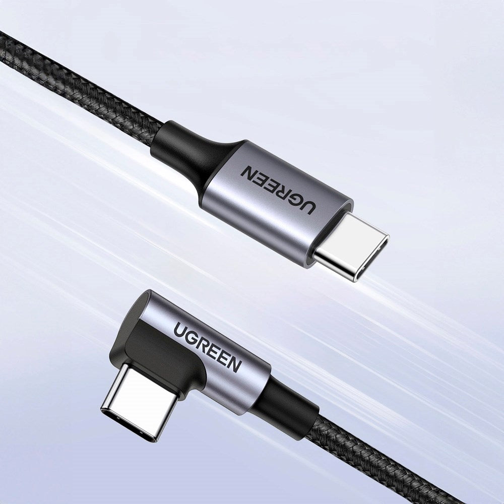 Ugreen US255 Vinklet USB-C til USB-C Kabel - 0.5m - Svart
