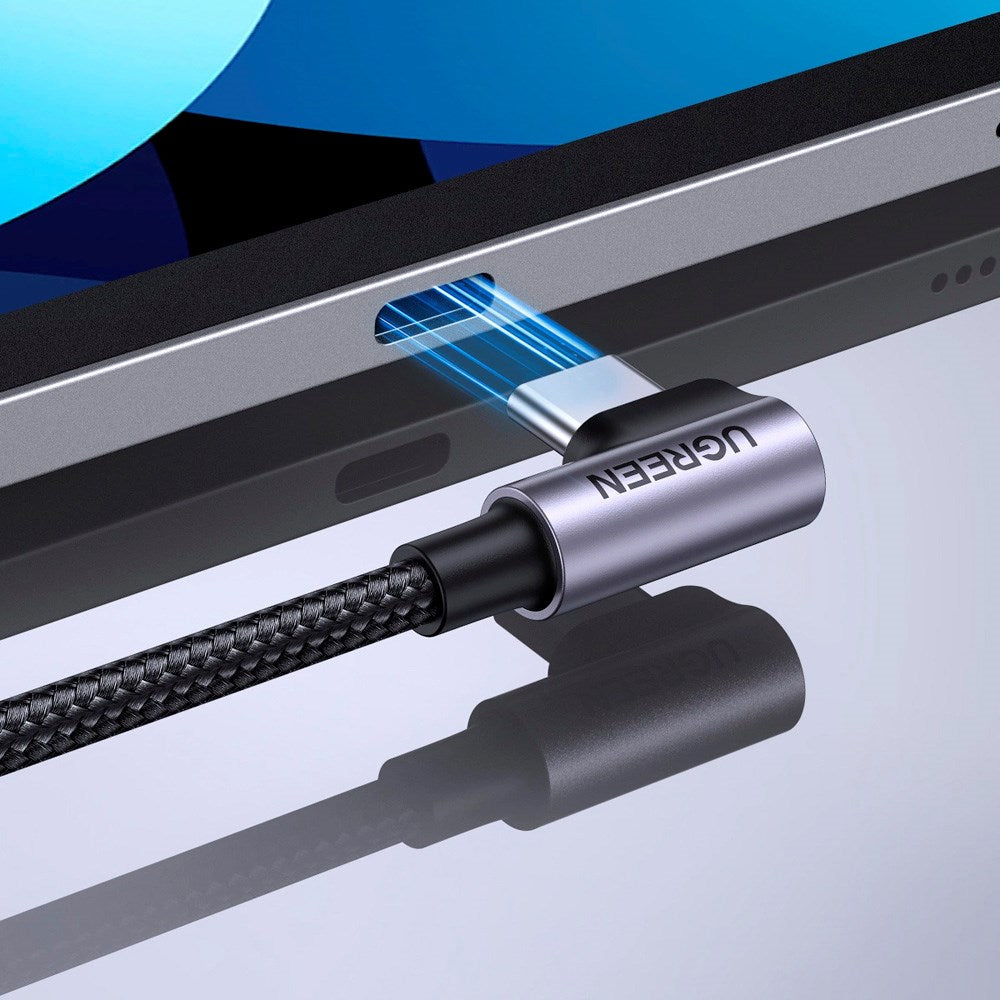 Ugreen US255 Vinklet USB-C til USB-C Kabel - 0.5m - Svart