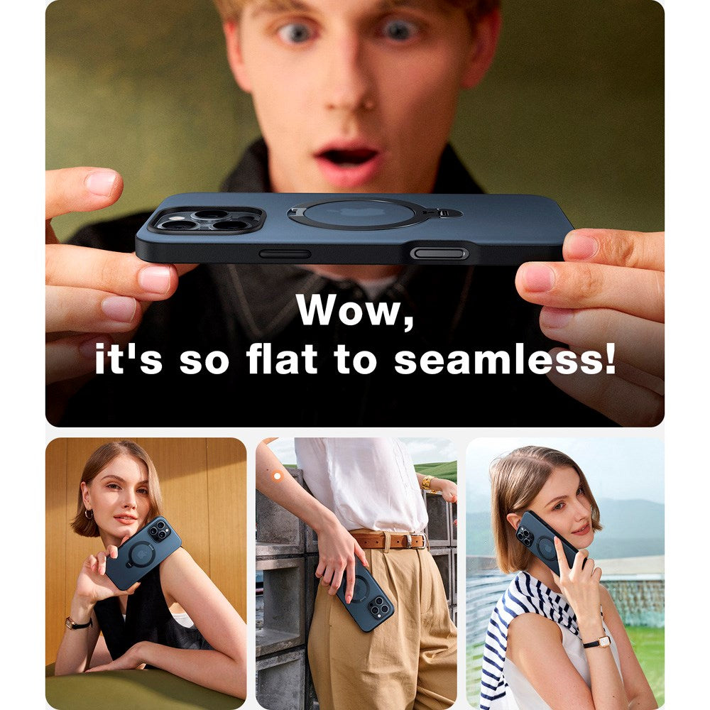 TORRAS iPhone 16 Pro Max Hybrid Plast Deksel m. Ståfunksjon - MagSafe Kompatibel - Svart