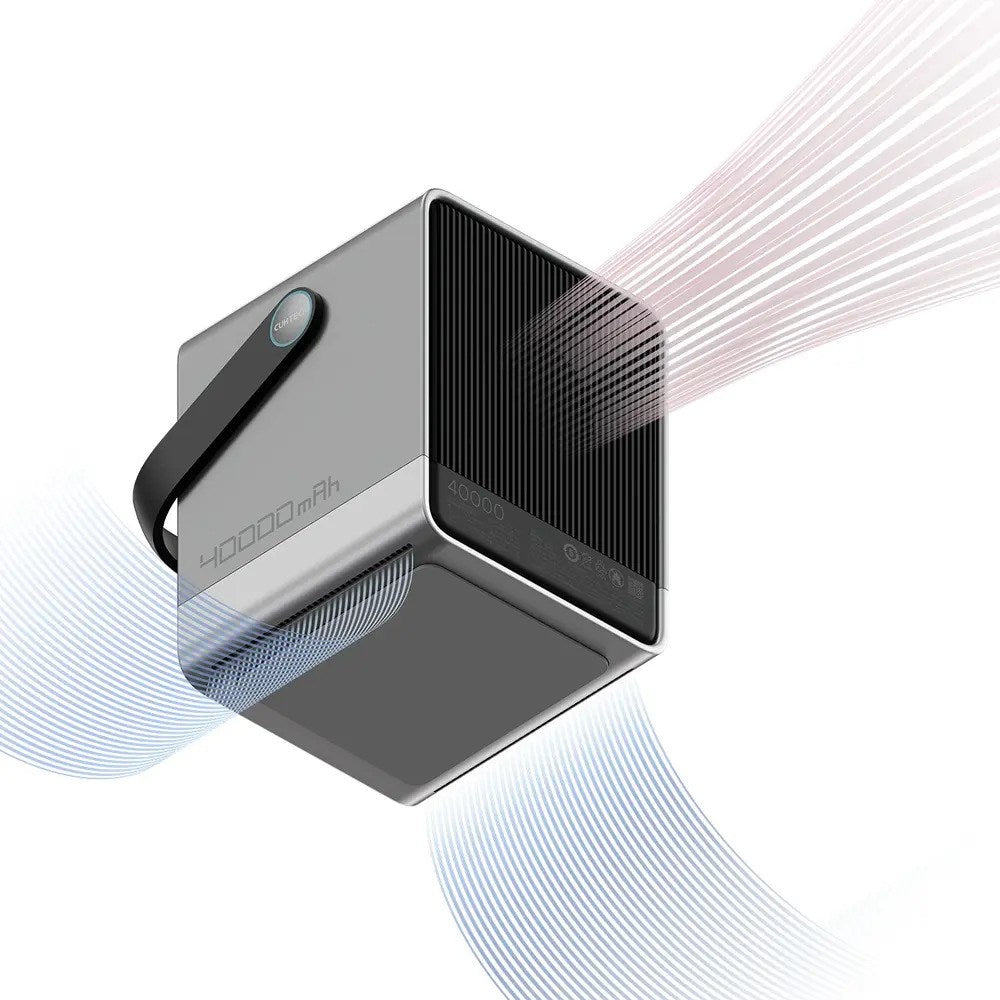 CUKTECH 300W PowerBank m. Trådløs Lading - 2x USB-C & 2x USB-A - 40.000 mAh - Svart