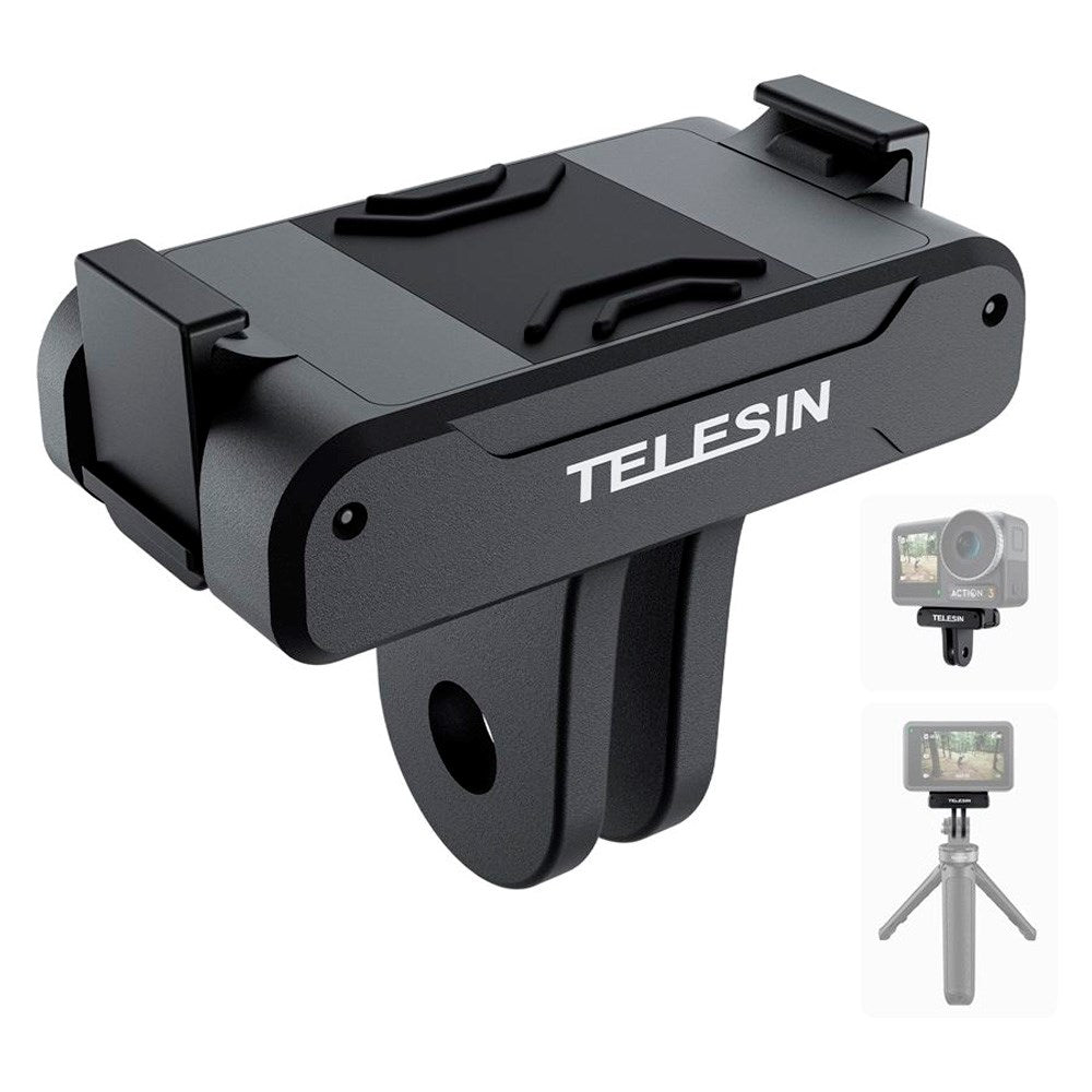 TELESIN Magnetisk Dobbelt Claw Mount for DJI Osmo Action 3 / 4 / 5 Pro - Svart