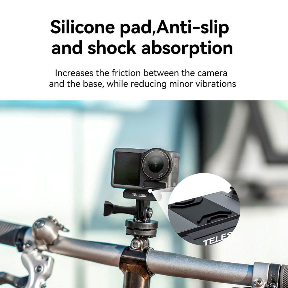 TELESIN Magnetisk Dobbelt Claw Mount for DJI Osmo Action 3 / 4 / 5 Pro - Svart