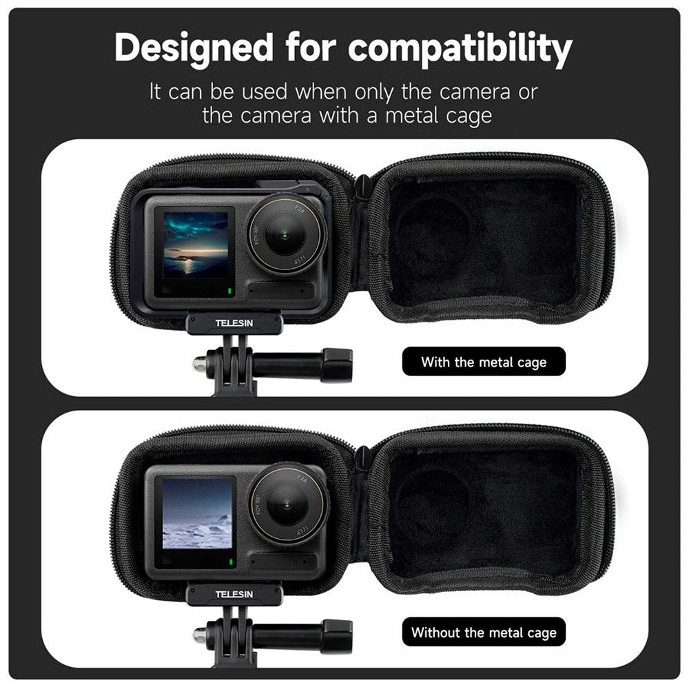 TELESIN Beskyttelsesveske for DJI Osmo Action 3 / 4 / 5 Pro - Svart