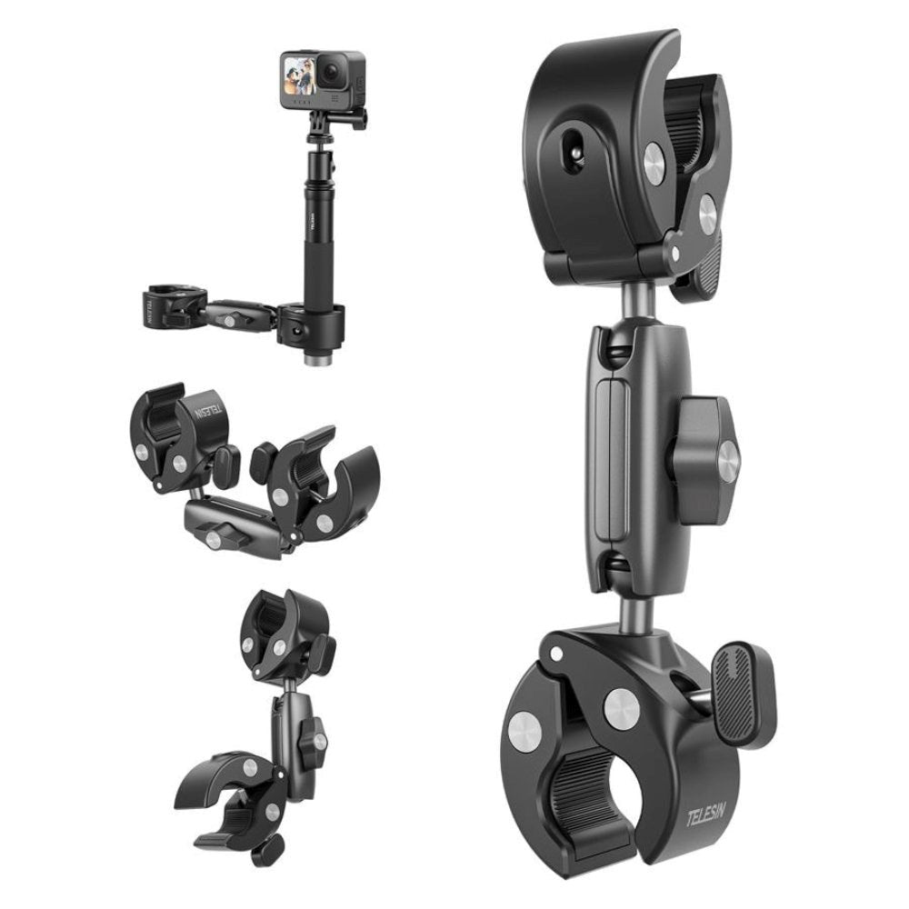 TELESIN Dobbelthodet Monteringsklemme for Actionkamera - Grå