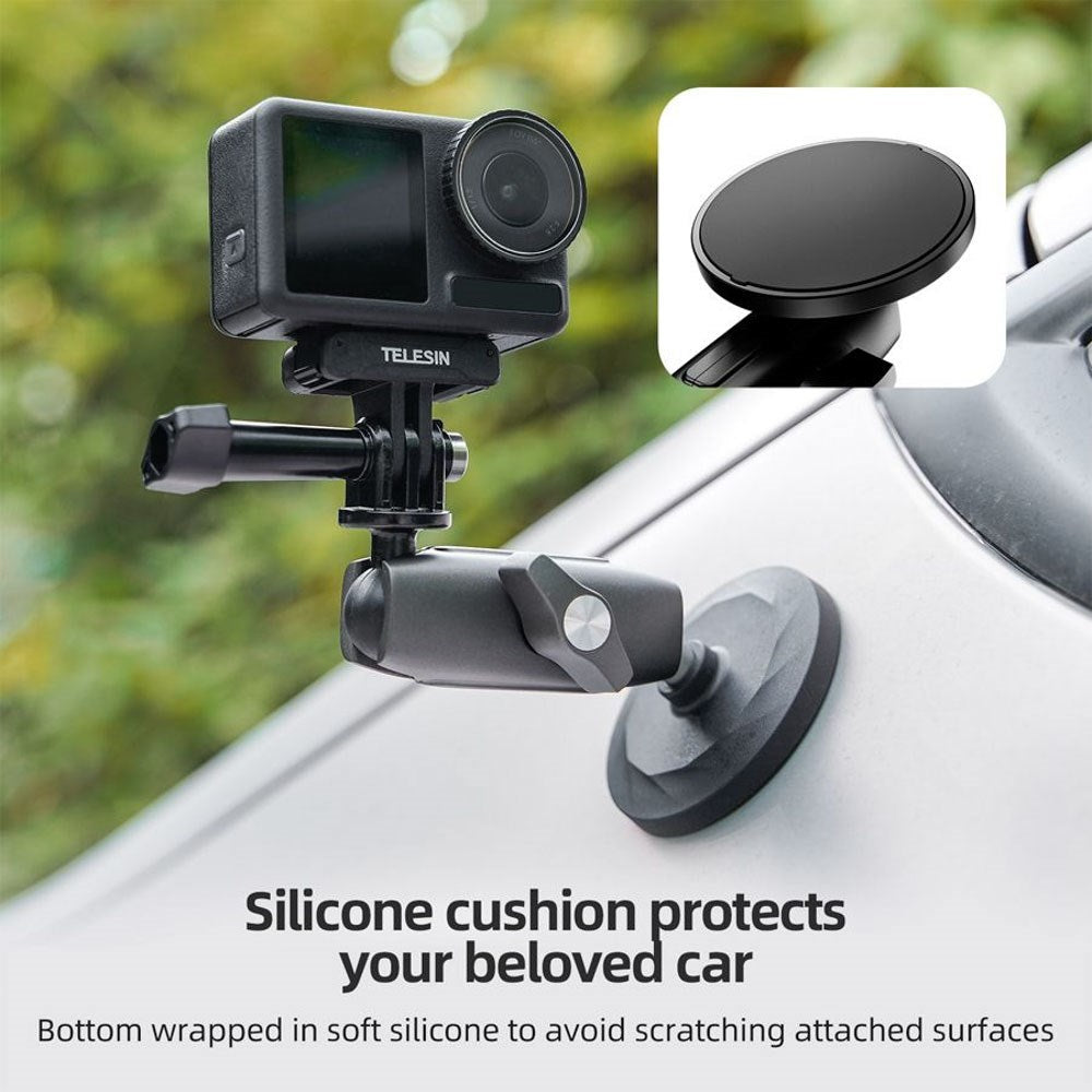 TELESIN Magnetisk & Roterbar Montering for Actionkamera - Svart