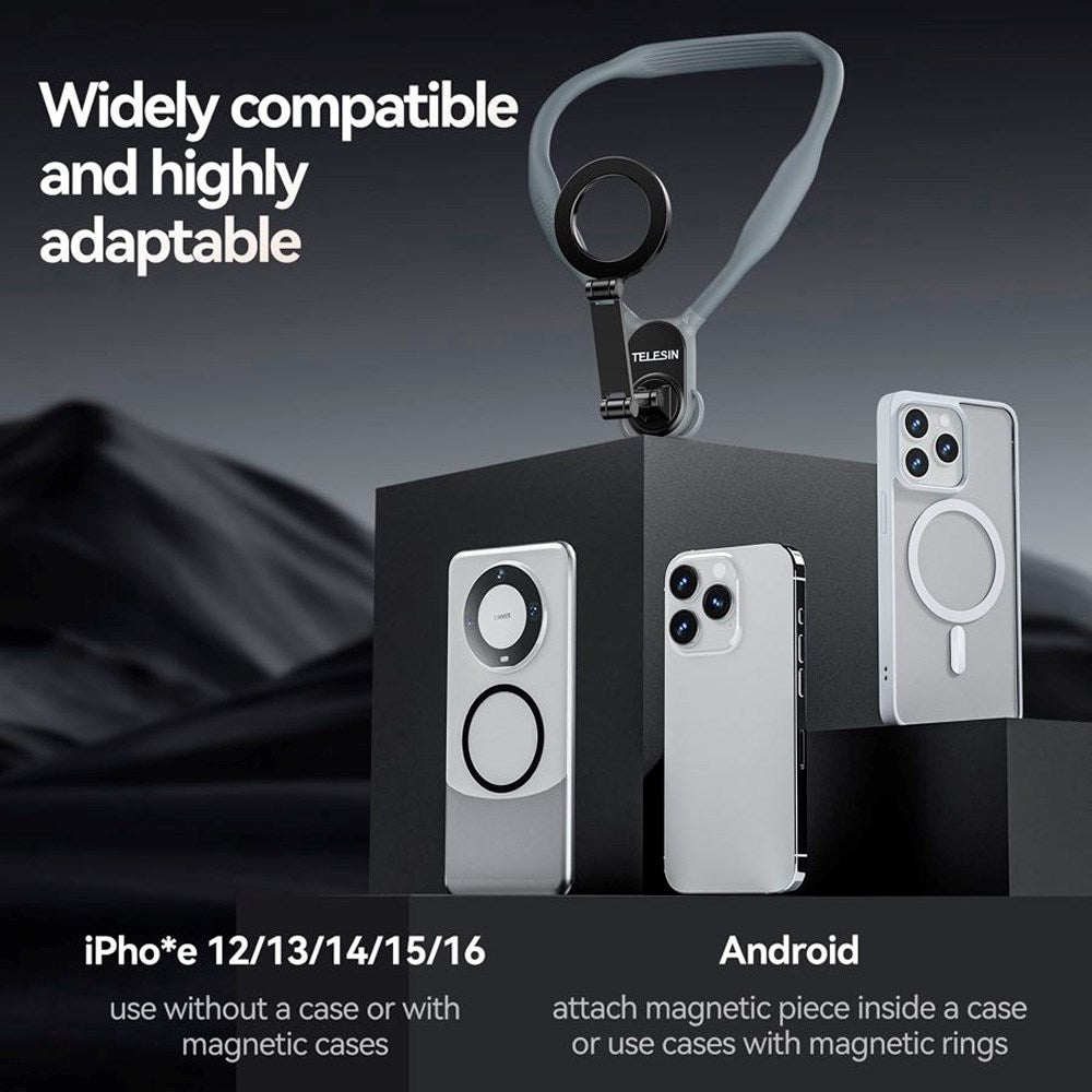 TELESIN Magnetisk Halsrem for Mobil - MagSafe Kompatibel - Grå