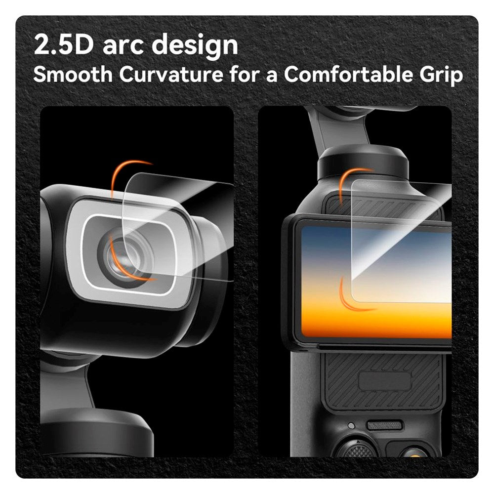 TELESIN Herdet Beskyttelsesglass til DJI Osmo Pocket 3 - 2 stk - Gjennomsiktig