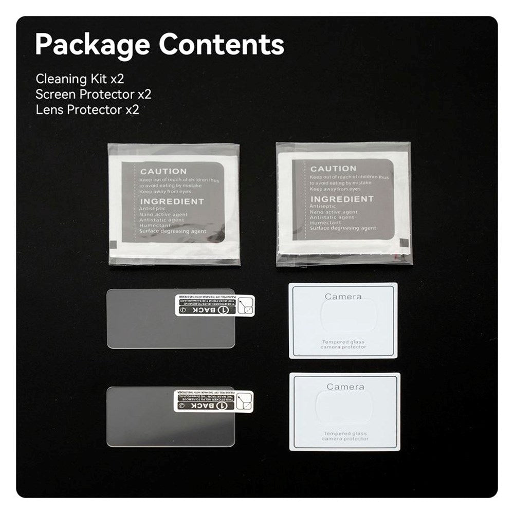 TELESIN Herdet Beskyttelsesglass til DJI Osmo Pocket 3 - 2 stk - Gjennomsiktig