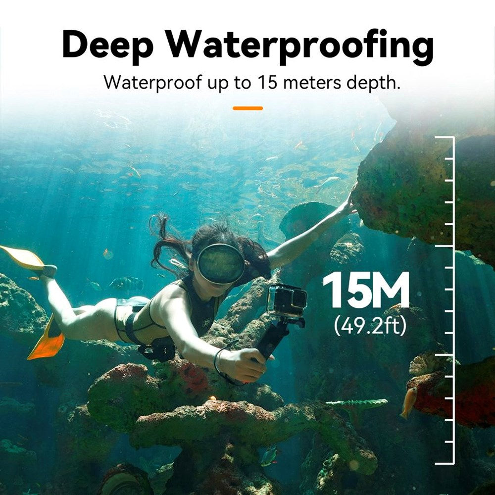 TELESIN Flytende Håndgrep Fjernkontroll for GoPro Hero 8 / 9 / 10 / 11 / 12 / 13 - Svart / Oransje