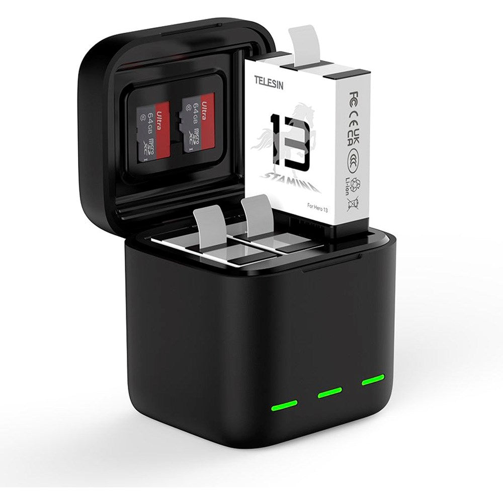 TELESIN Batteri Ladeetui for GoPro Hero 13 - Svart