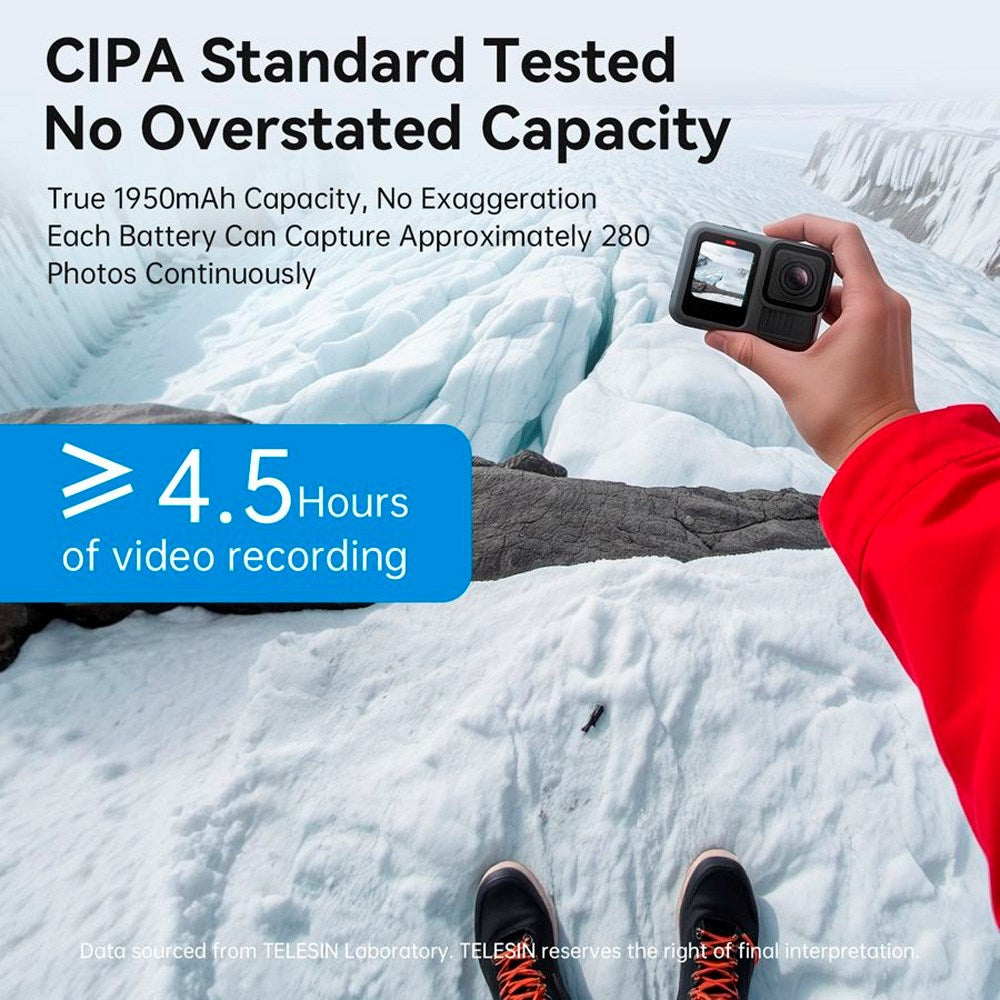 TELESIN Stamina Batteri til GoPro Hero 13 - Hvit