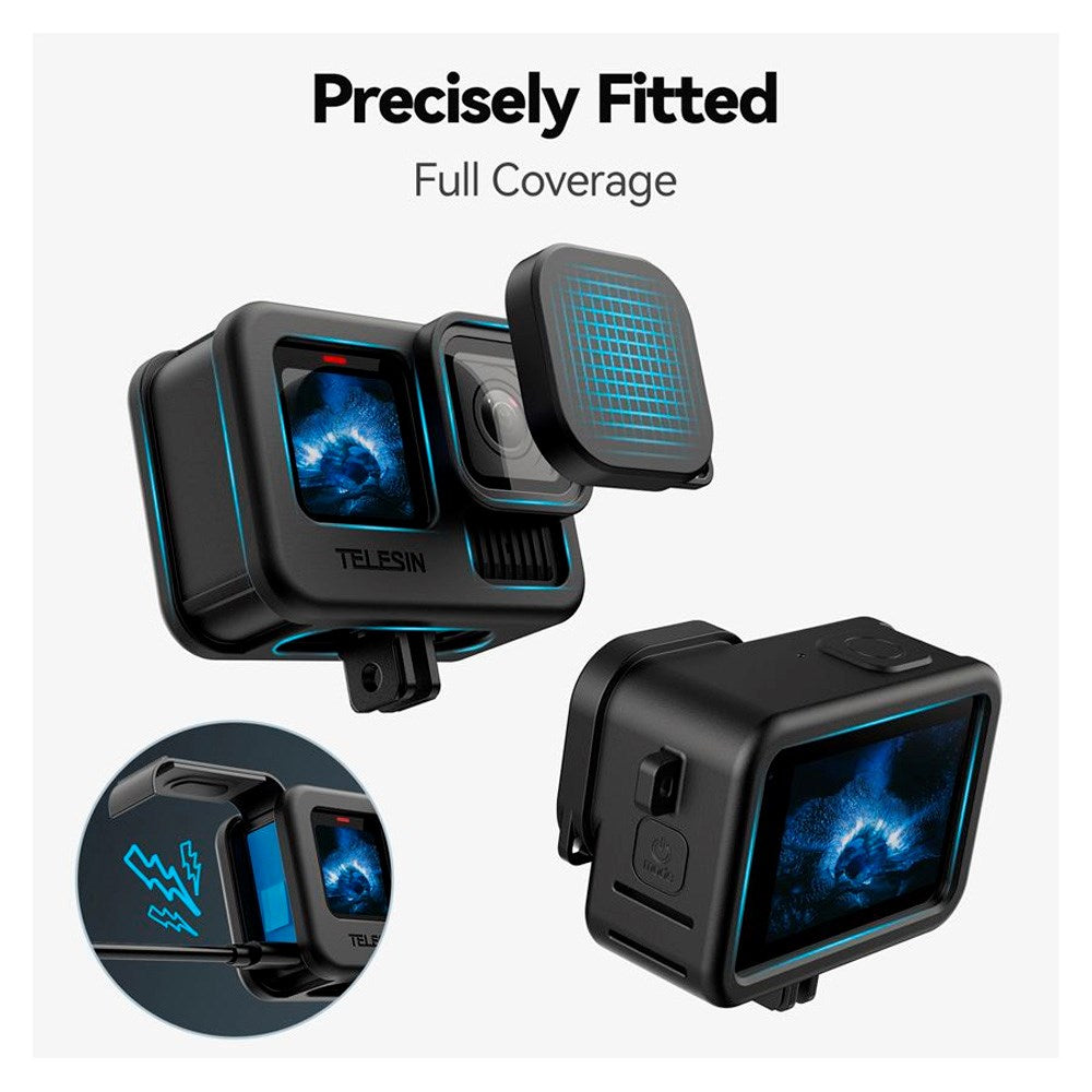 TELESIN Silikon Deksel for GoPro Hero 9 / 10 / 11 / 12 / 13 - Svart