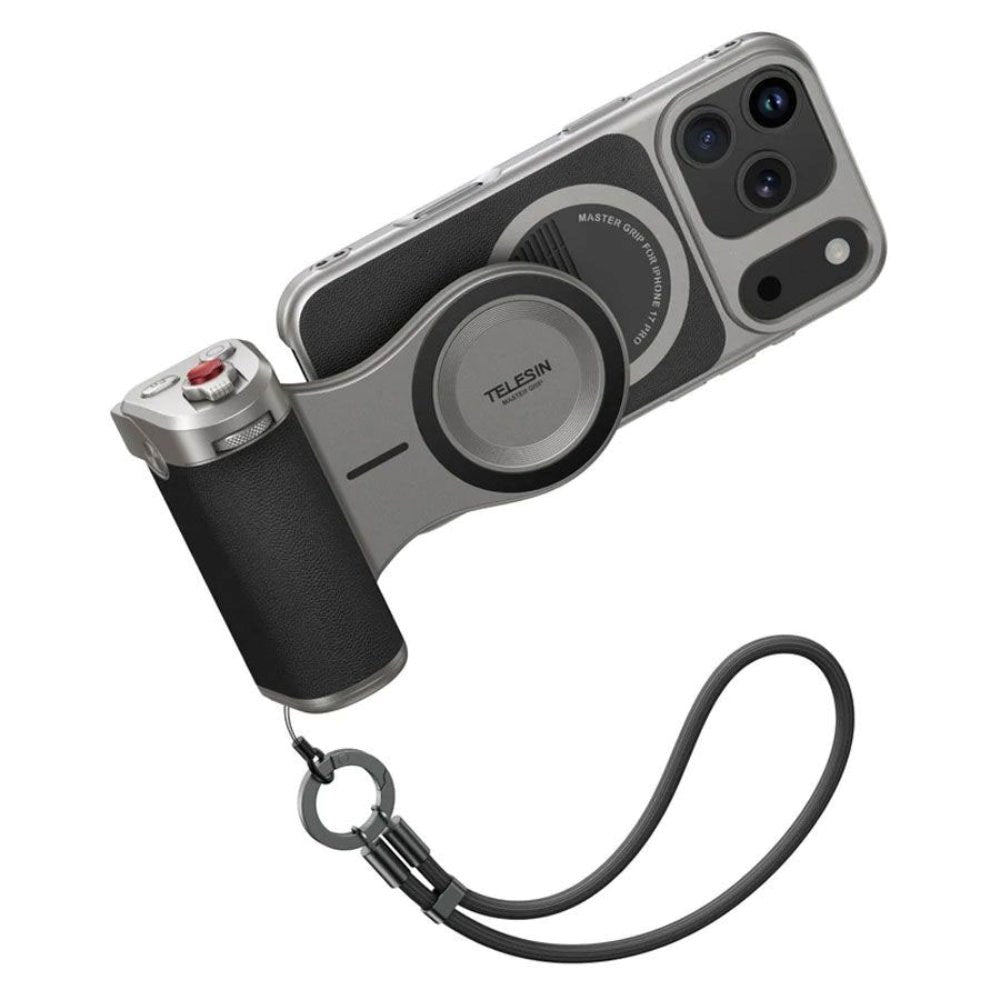 TELESIN Master Grip Holder til iPhone 17 Pro Max - Grå / Svart
