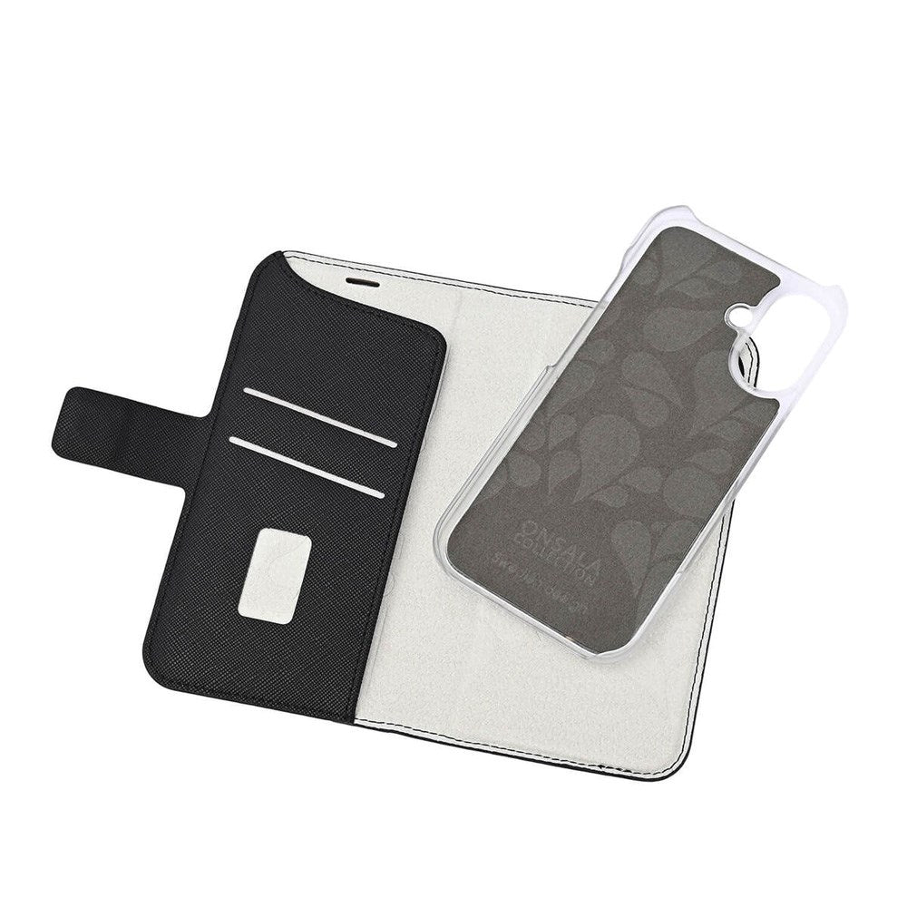 Onsala iPhone 16 ECO Flip Deksel m. Lommebok - MagSafe Kompatibel - Black