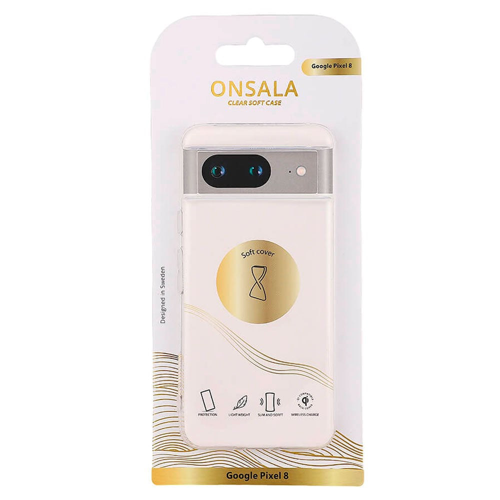 Google Pixel 8 Onsala Clear Soft Deksel - Gjennomsiktig