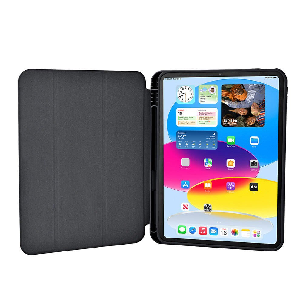 iPad 11" (2025) / iPad 10.9" (2024/2022) GEAR Pencilpocket Skinn Flip Deksel - Svart