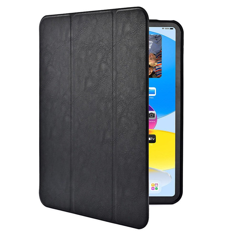 iPad 11" (2025) / iPad 10.9" (2024/2022) GEAR Pencilpocket Skinn Flip Deksel - Svart