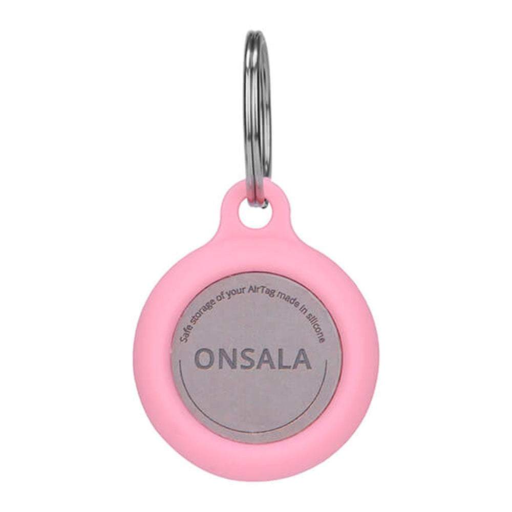 Onsala AirTag Silikonholder m. Nøkkelring - Rosa