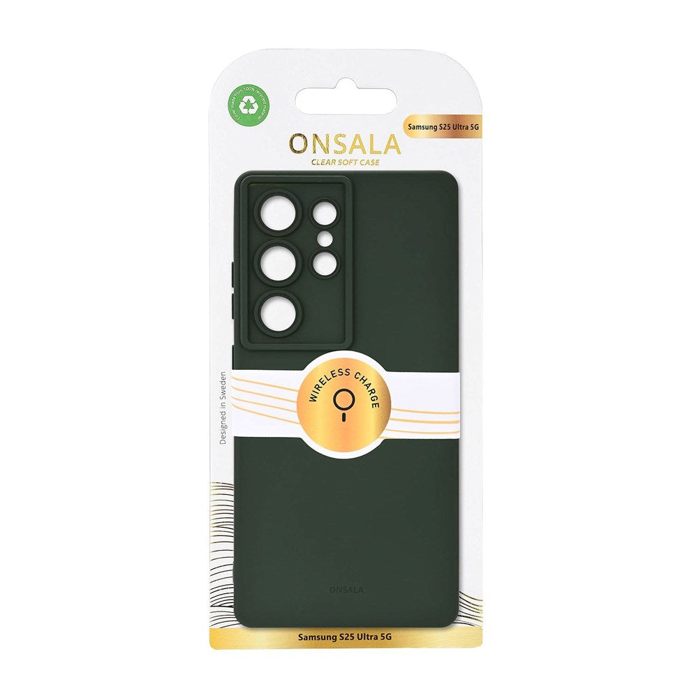 Onsala Samsung Galaxy S25 Ultra Silikon Touch Deksel - Olive Green