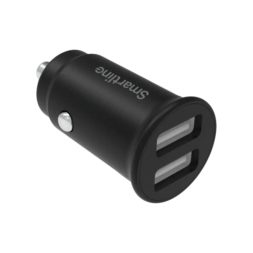 Smartline Biloplader m. 2x USB-A – Svart