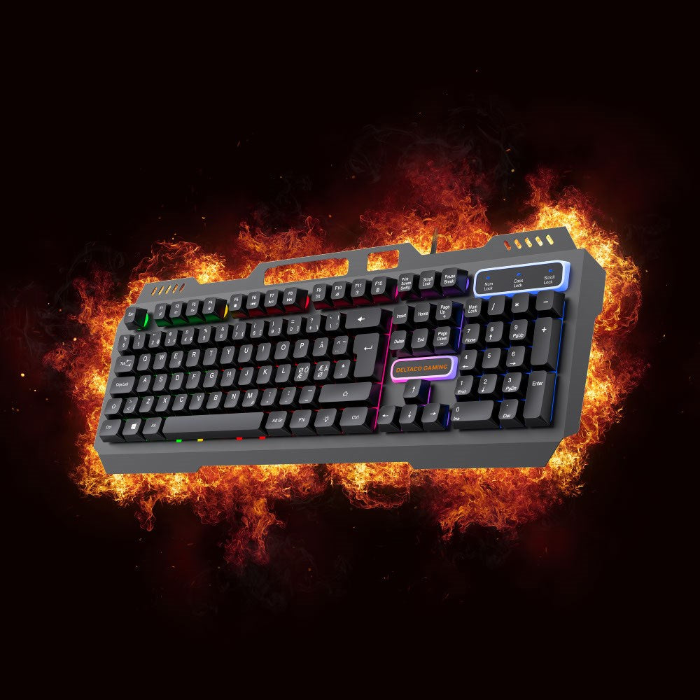 Deltaco DK130 Spilltastatur med RGB-Belysning – Nordisk Layout – Svart