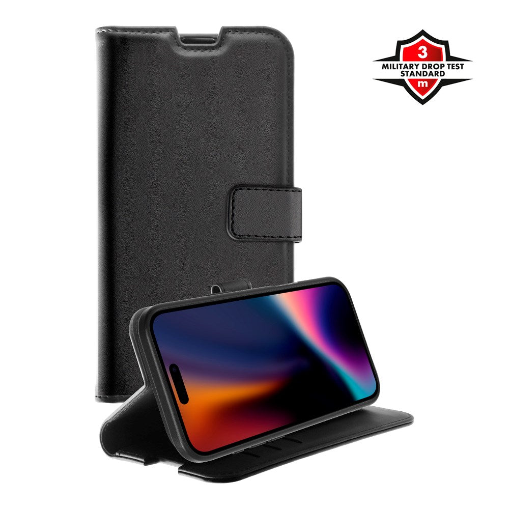 X2O iPhone Air Classic Wallet Flip Deksel - Kortholder & Stativfunksjon - Svart