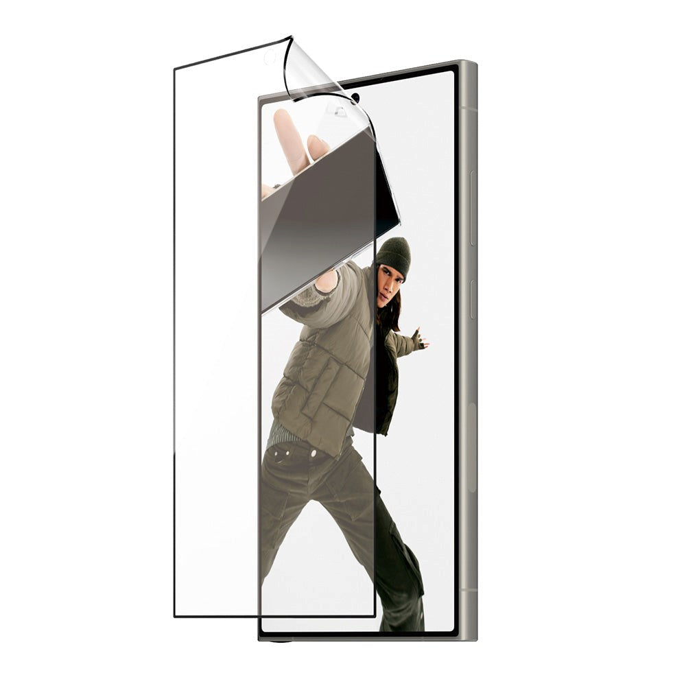 Samsung Galaxy S24 Ultra PanzerGlass Matrix AntiBacterial Ultra Wide Fit Skjermbeskyttelse - AlignerKit - Platinum Strength - Gjennomsiktig