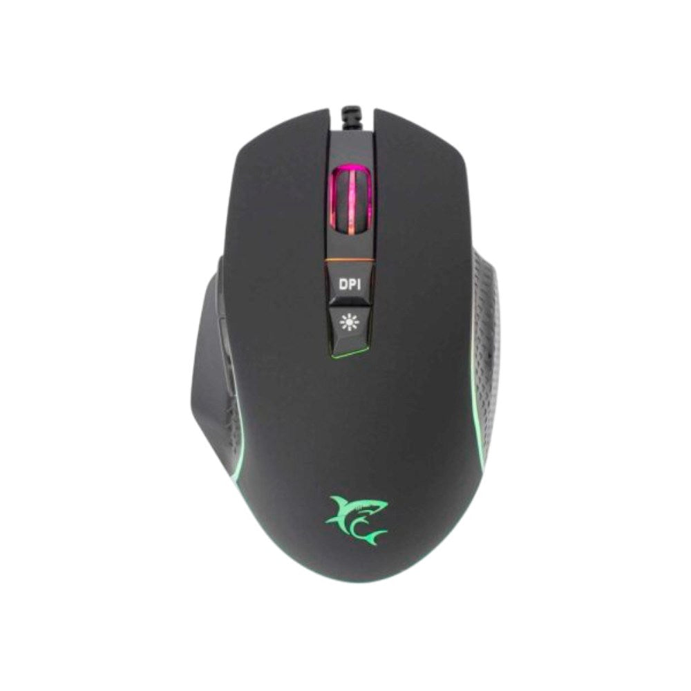 White Shark GARETH Gamingmus 6400 dpi med Innebygd Lys – Svart