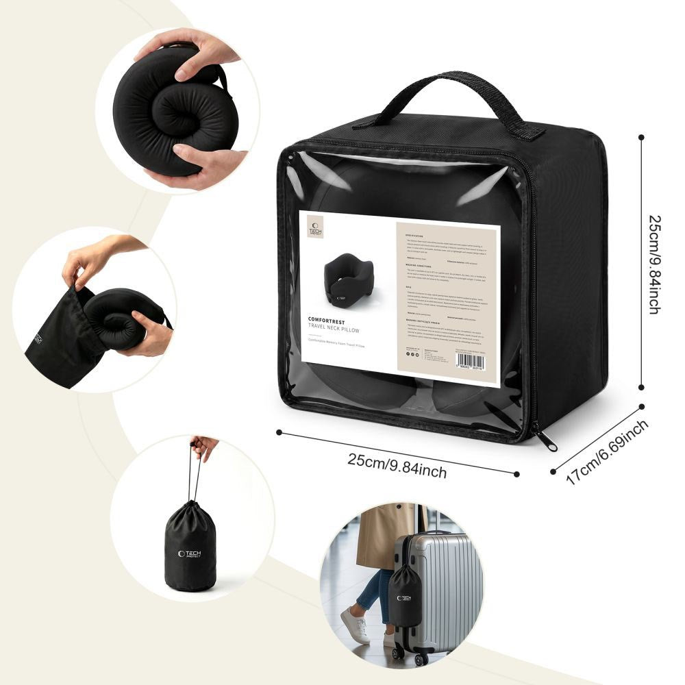 Tech-Protect ComfortRest Reise Nakkepute - Svart