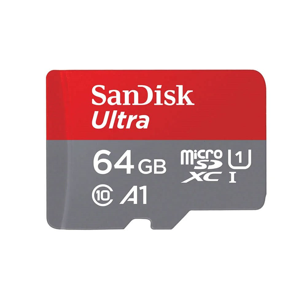 SanDisk MicroSDXC Minnekort m. Adapter - 64GB - Rød / Grå