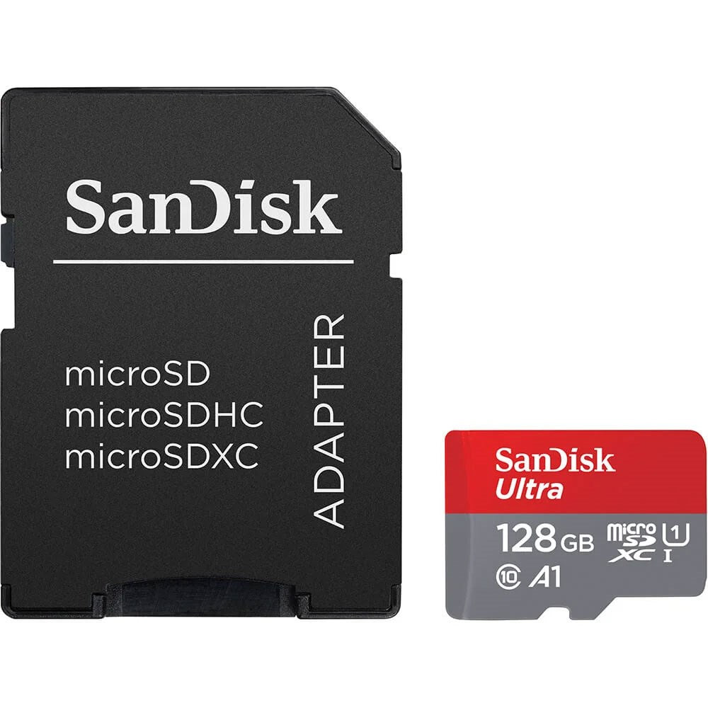 SanDisk MicroSDXC Minnekort m. Adapter - 128GB - Rød / Grå