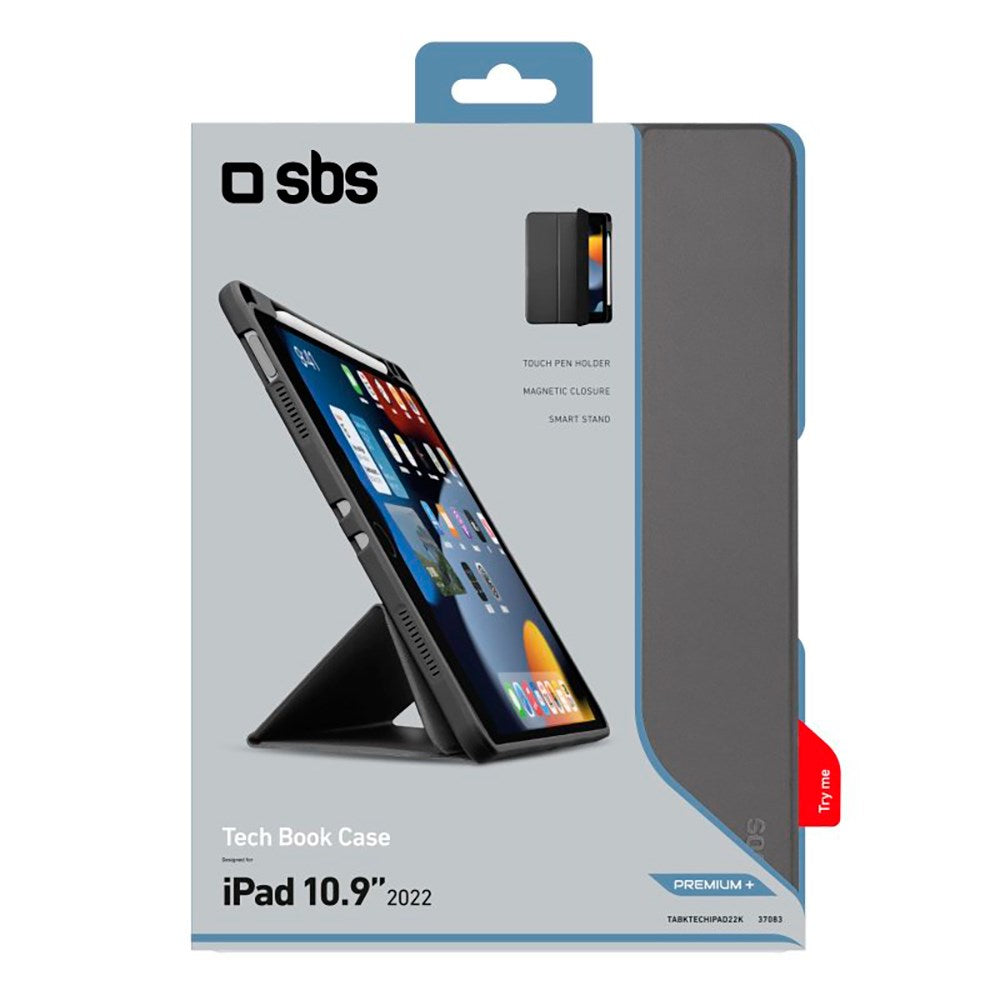 SBS iPad 11" (2025) / iPad 10.9" (2024/2022) Book Tech Case - Svart