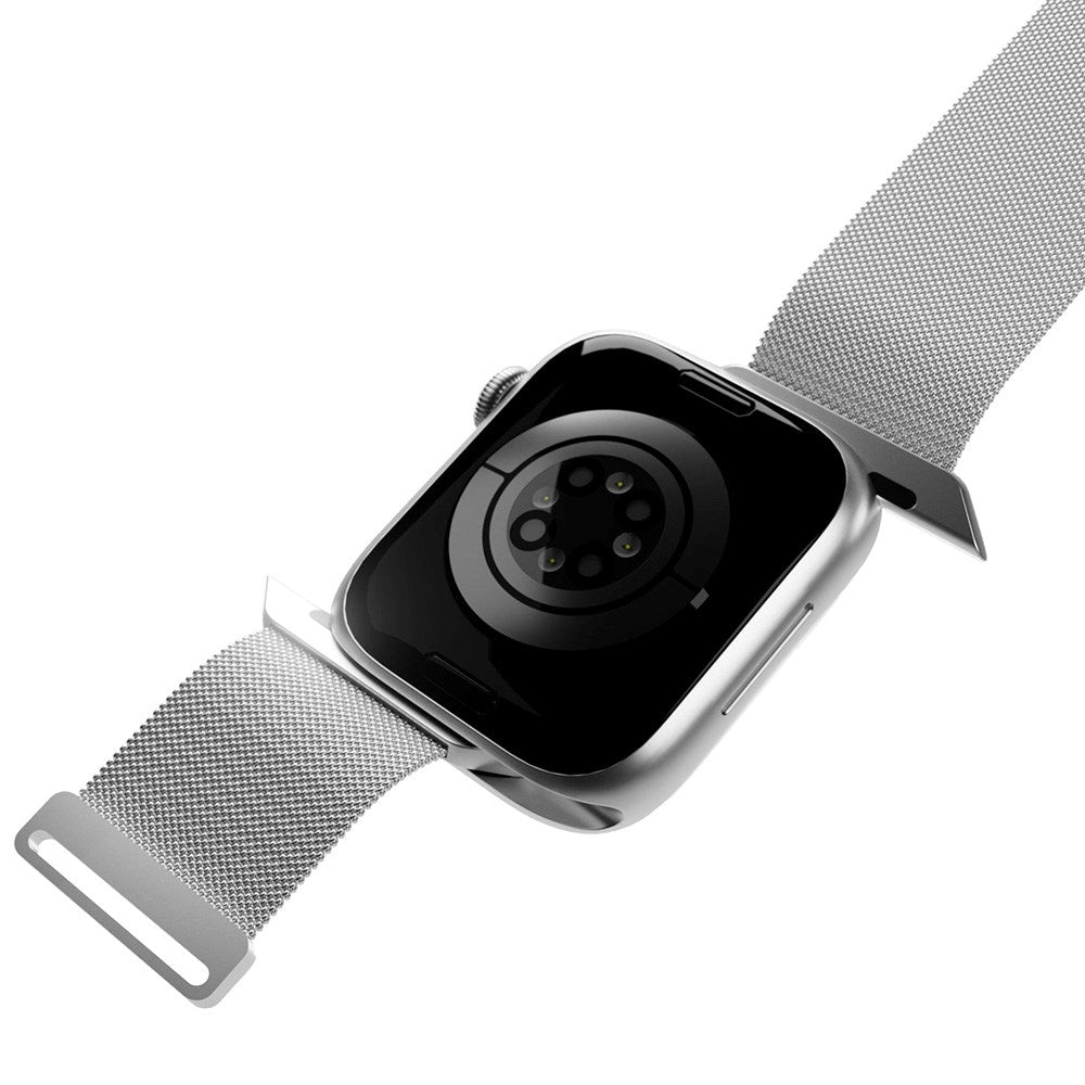 Apple Watch (38/40/SE/41/42mm) Puro MILANESE Rustfritt Stål Klokkerem - Argento