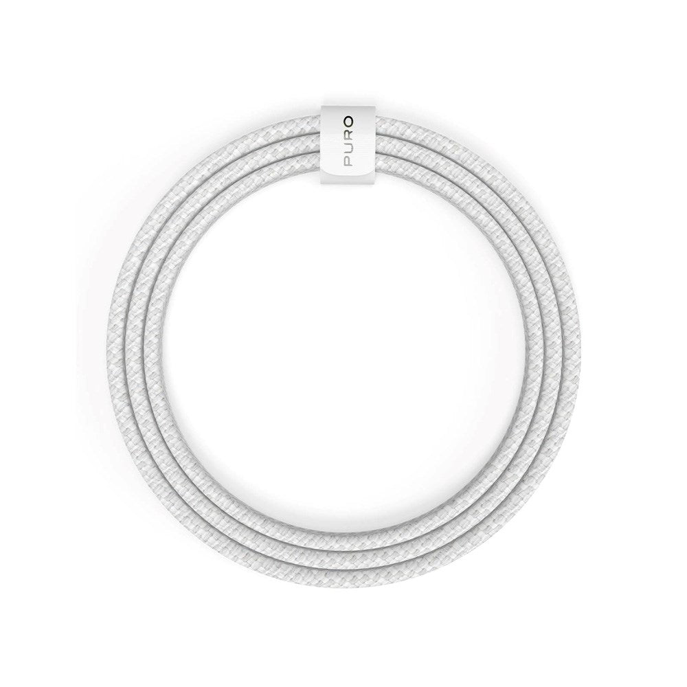 Puro Flettet USB-C Kabel – 1.5m, 60W og 480Mbps Dataoverføring - Hvit