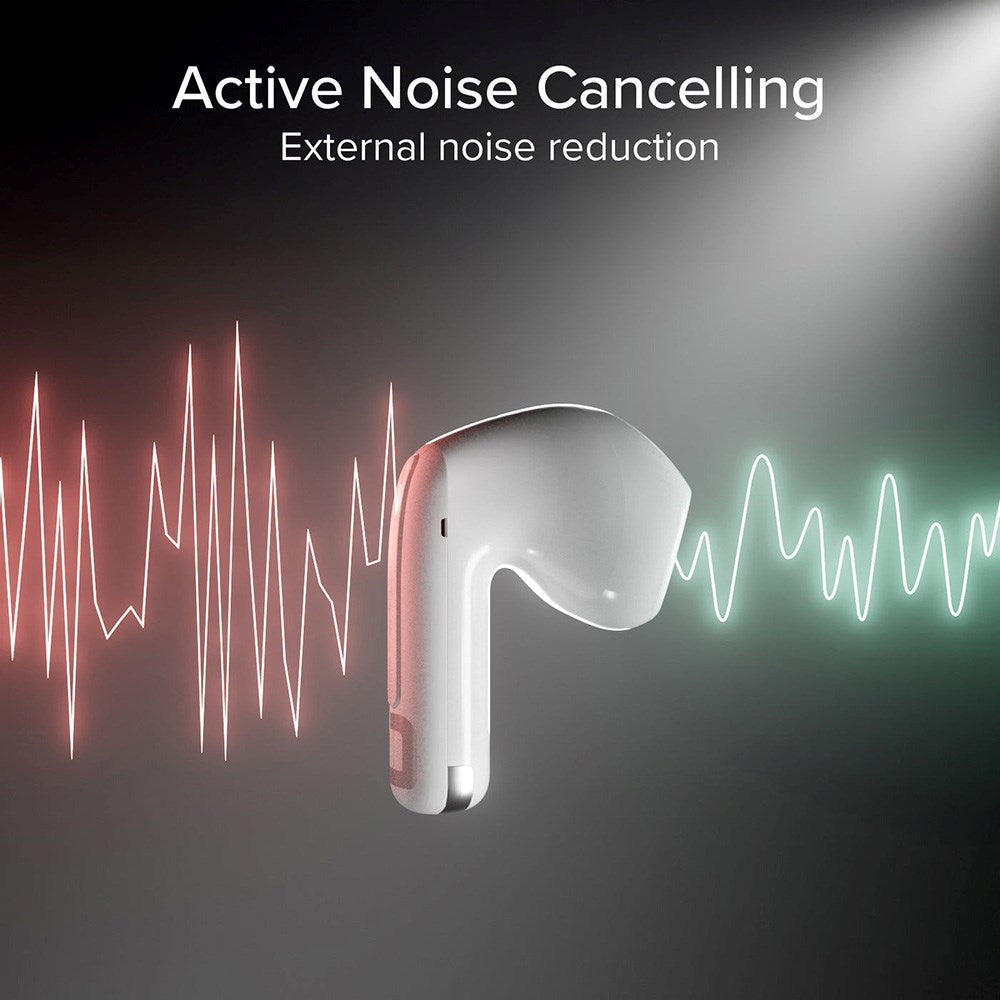 SBS Air Space True Wireless In-Ear Hodetelefoner med Active Noise Cancelling - Hvit