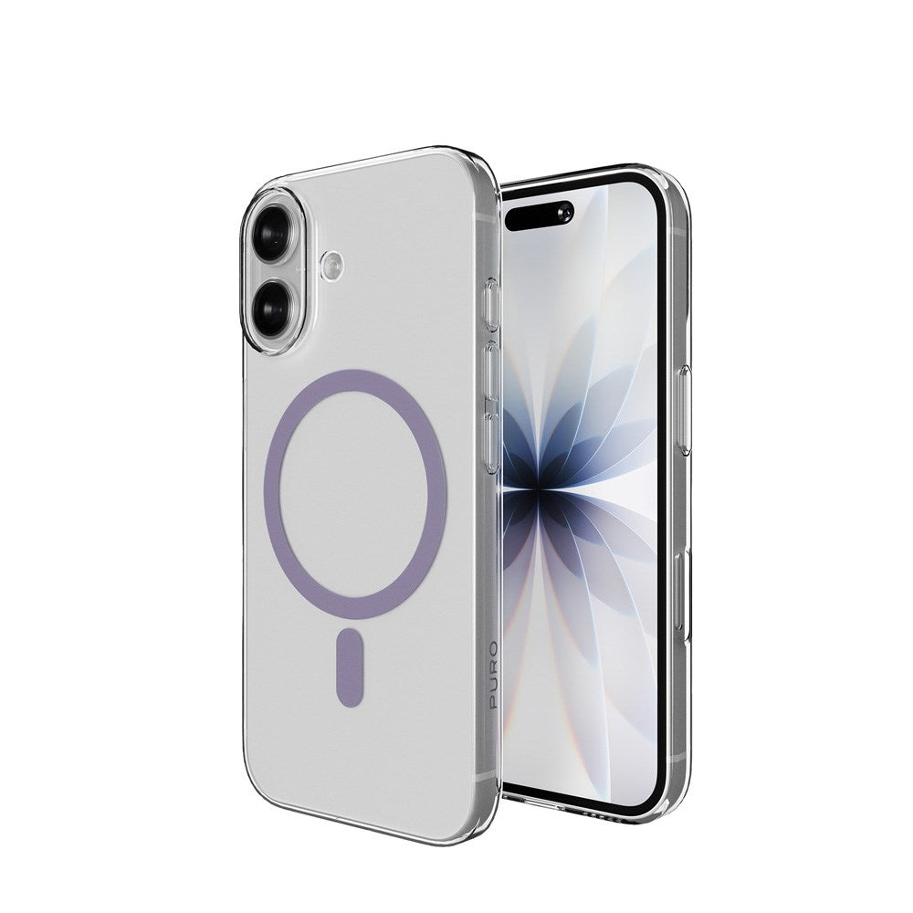iPhone 17 PURO LITE MAG Hybrid Deksel - MagSafe Kompatibel - Gjennomsiktig / Lilla