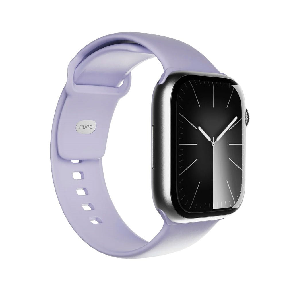 Apple Watch (38/40/SE/41/42mm) Puro ICON Silikon Klokkerem - Lavender Blue