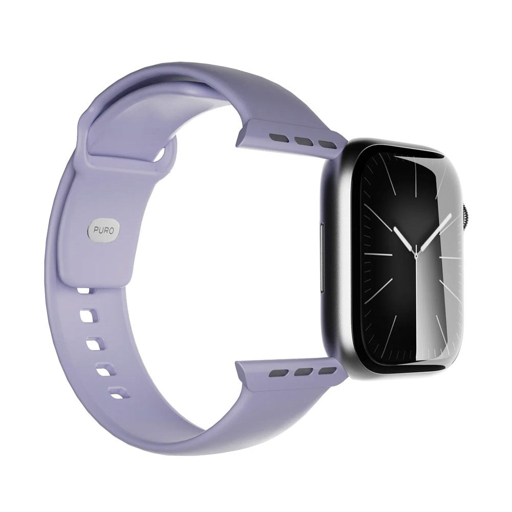 Apple Watch (38/40/SE/41/42mm) Puro ICON Silikon Klokkerem - Lavender Blue