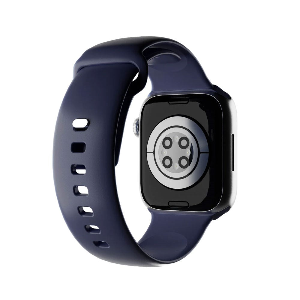 Apple Watch (42/44/SE/45/46/49mm) Puro ICON Silikon Klokkerem - Crown Blue