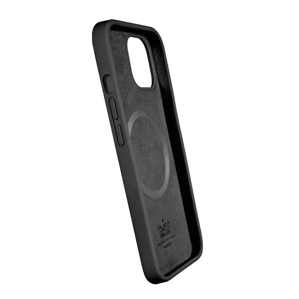 iPhone 12 / 12 Pro Puro Icon Mag Silikon Deksel - MagSafe Kompatibel - Svart