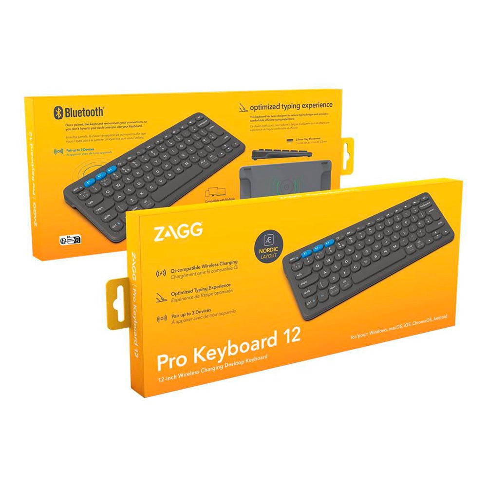 ZAGG Pro Keyboard 12 - Universal Trådløst Bluetooth Tastatur (Norsk) - Svart
