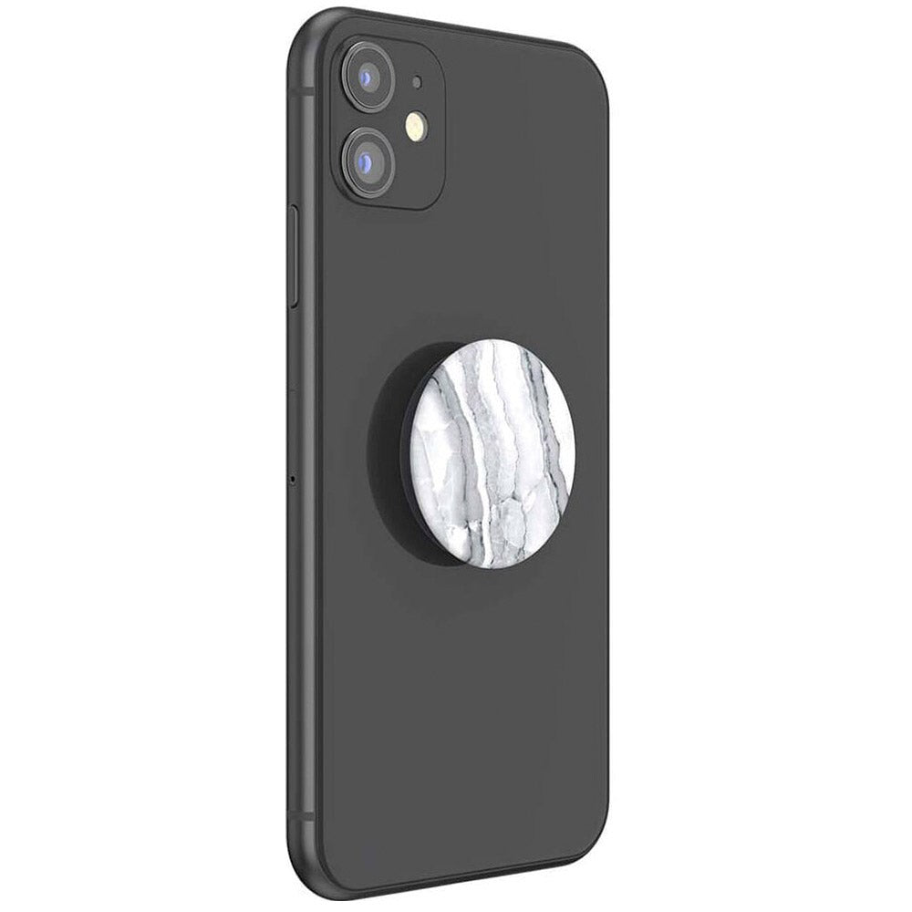 POPSOCKETS PopGrip Basic White Granite m. Stativfunksjon