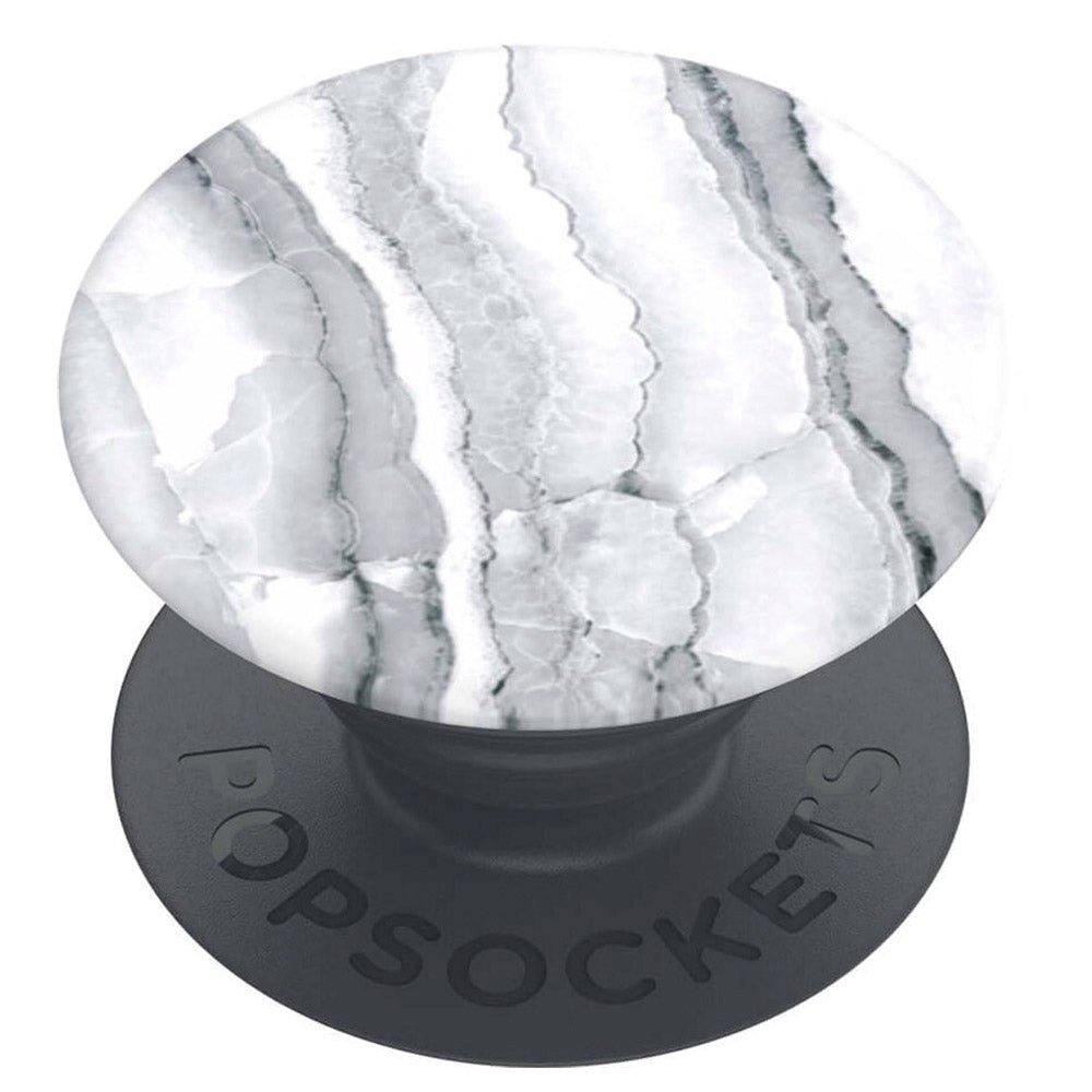 POPSOCKETS PopGrip Basic White Granite m. Stativfunksjon