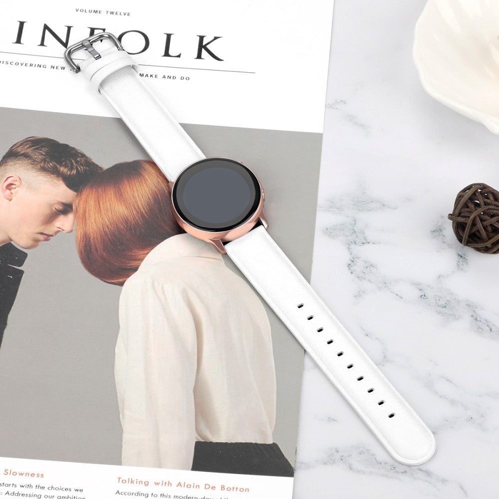 Universal Smartwatch Kunstskinn (20mm) - Hvit